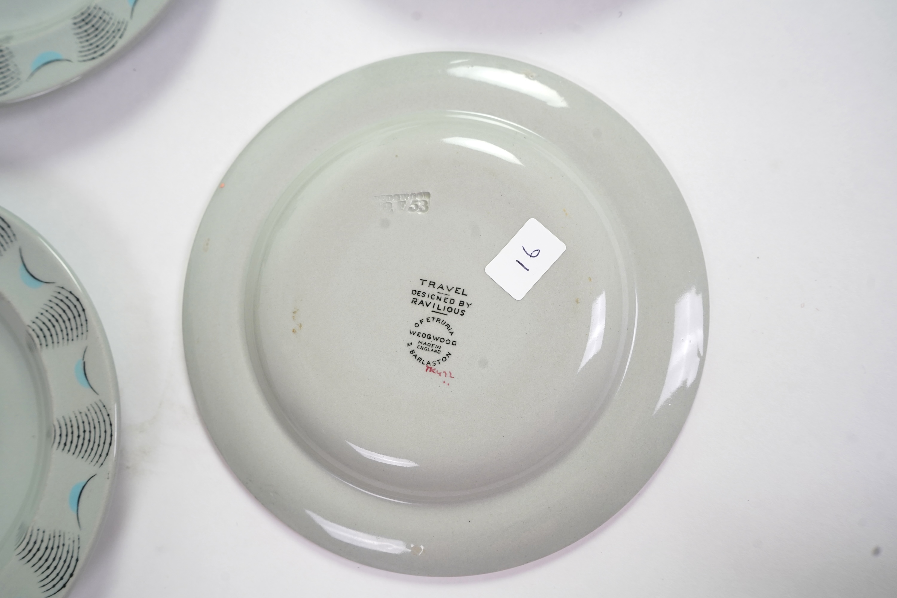 Eric Ravilious (1903-1942) for Wedgwood: A 'Travel' pattern part tea and dinner service